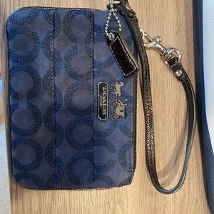 Blue coach wristlet